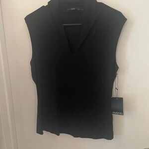 Events Black Sleeveless Top V Neck Size M